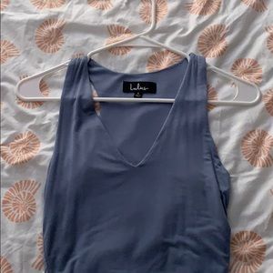 lulus blue with kind of a tint of grey. crop top